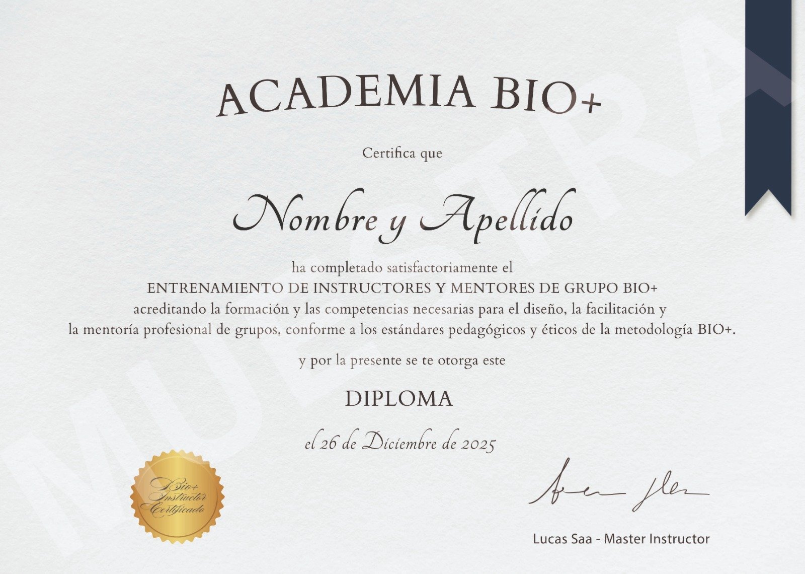Certificado BIO+